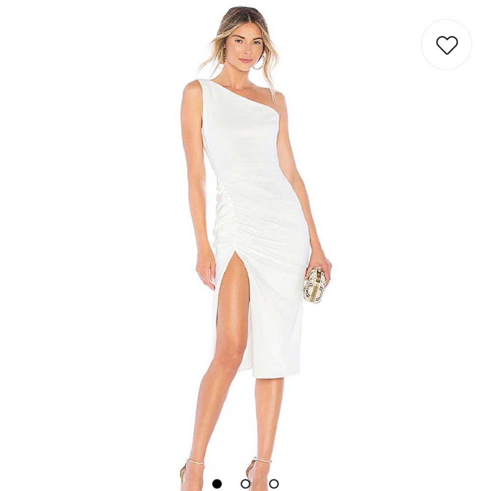 White one shoulder midi dress Katie May
